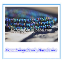 Newest design Peanut Shape lampwork bone glass beads 46*mm